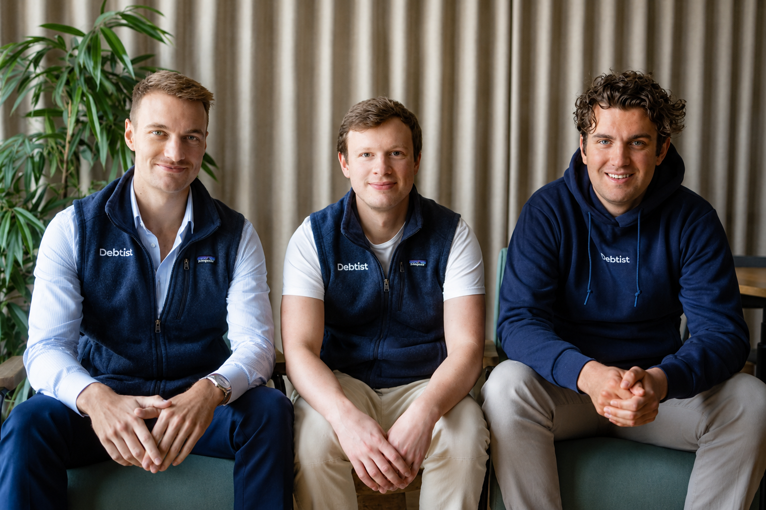 Debtist founders Matteo Benedetti, Tony Zabel and Brandon Baumgarten